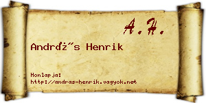 András Henrik névjegykártya