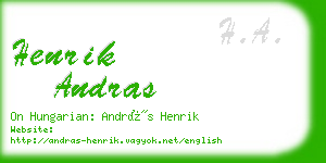 henrik andras business card